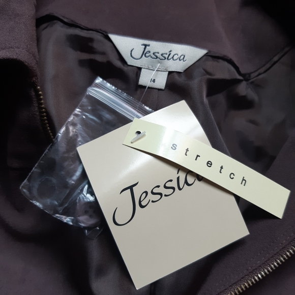 Jessica NWT size 14 suede look zip up collared lined light jacket - Picture 8 of 10
